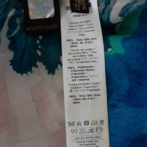 Roberto Cavalli-Multicolored Floral Print Silk & Lace Skirt Size: Small - Picture 6 of 7